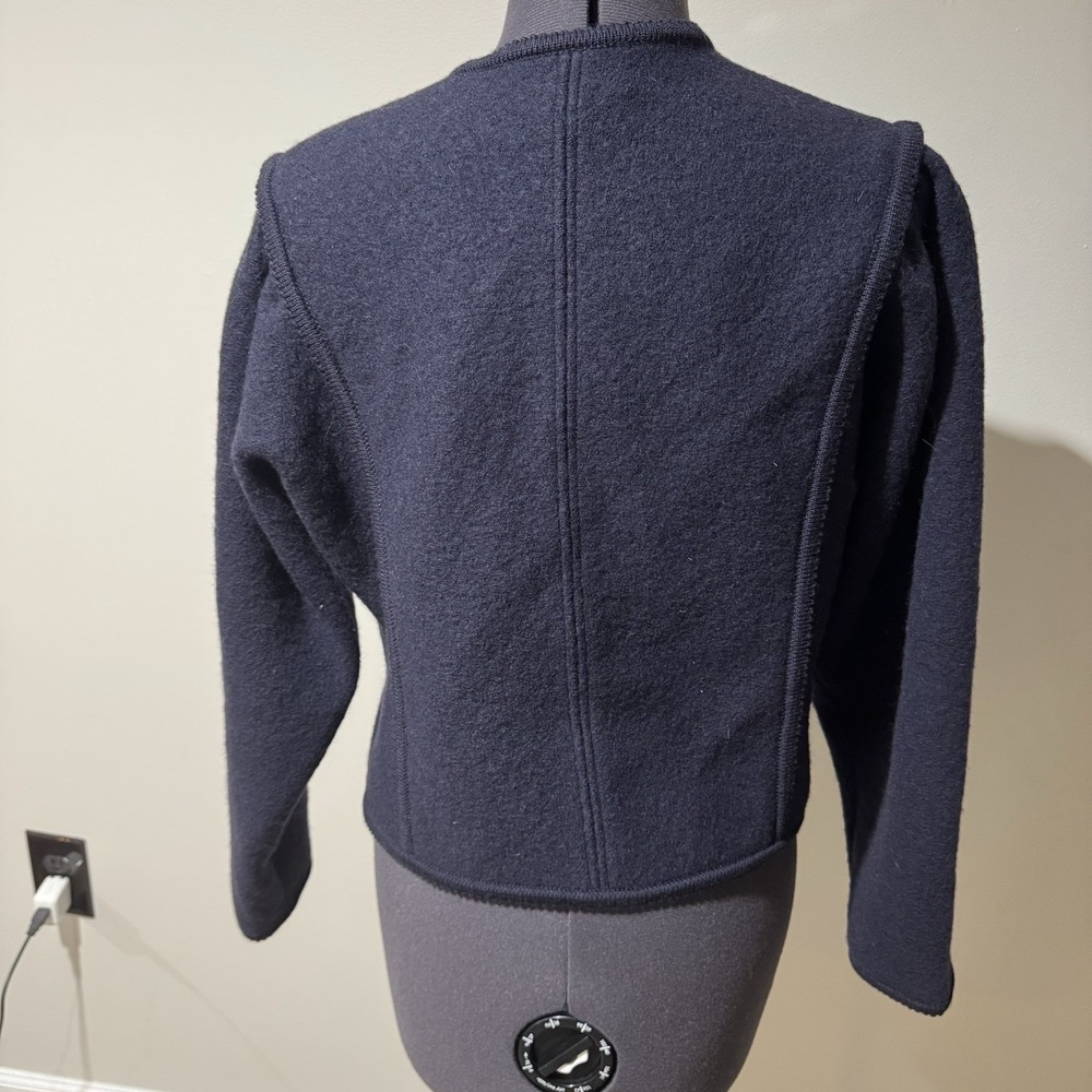 Geiger Austria Women's 40 Navy Boiled Wool Jacket Cardigan Vintage - Picture 5 of 9